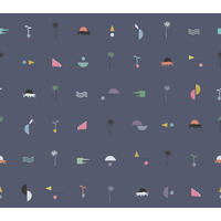 FOTOTAPETE Symbolen 300 x 106 cm - Blau, Papier (300/106cm) - Sanders & Sanders
