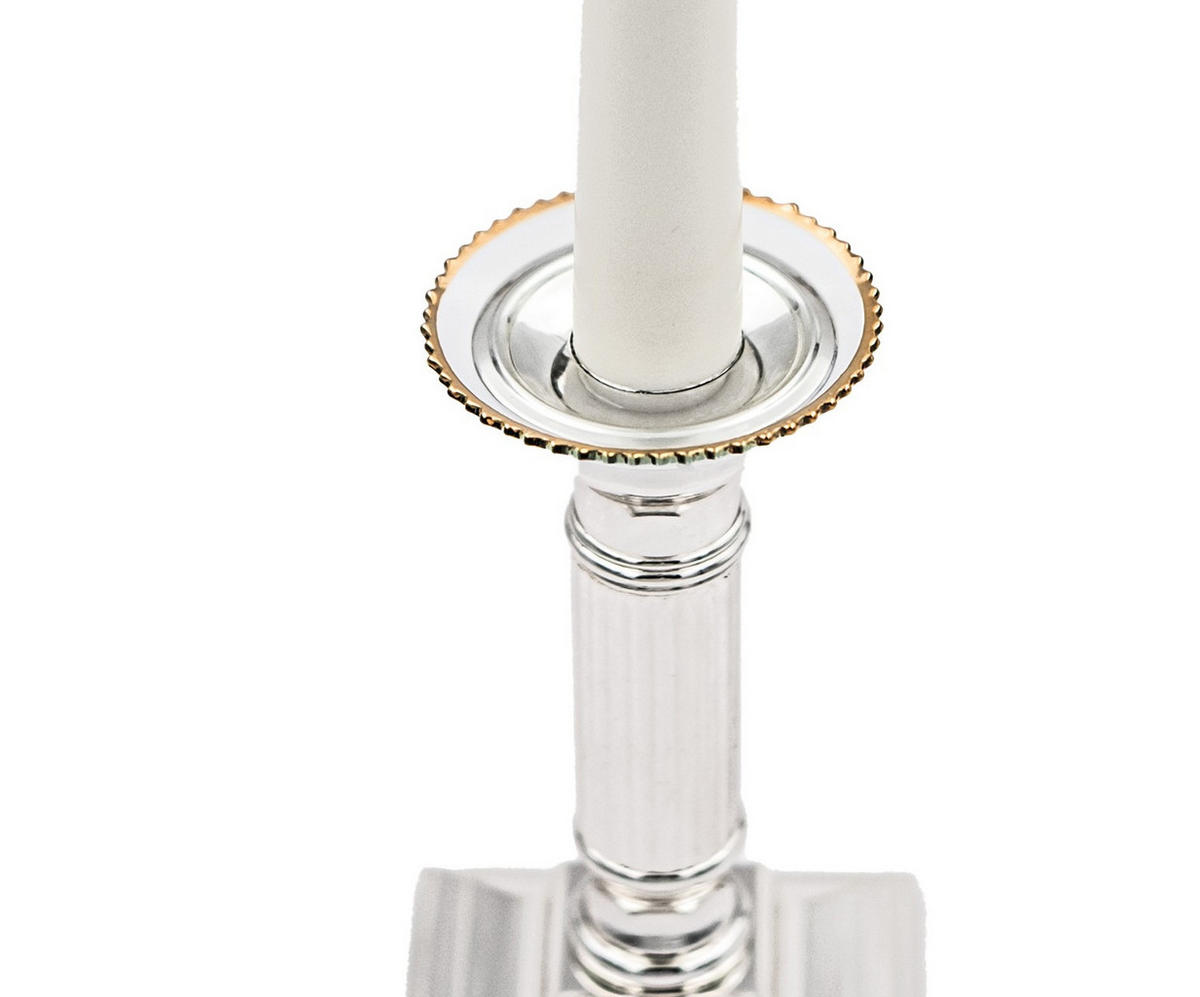 GLAS-KERZENMANSCHETTE (Bobeches) "Gezackt Goldrand" für Kerzen bis Ø 25 mm - Transparent, Paraffin (7/0.2/7cm) - Holfeuer Crystal Design