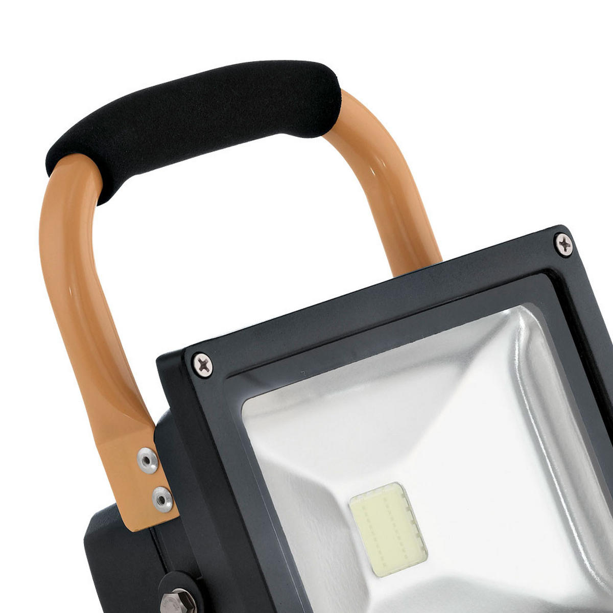 LED BAUSTRAHLER Schwarz Gelb schwenkbar 2er Set - Schwarz, Glas (22.5/10/28cm)
