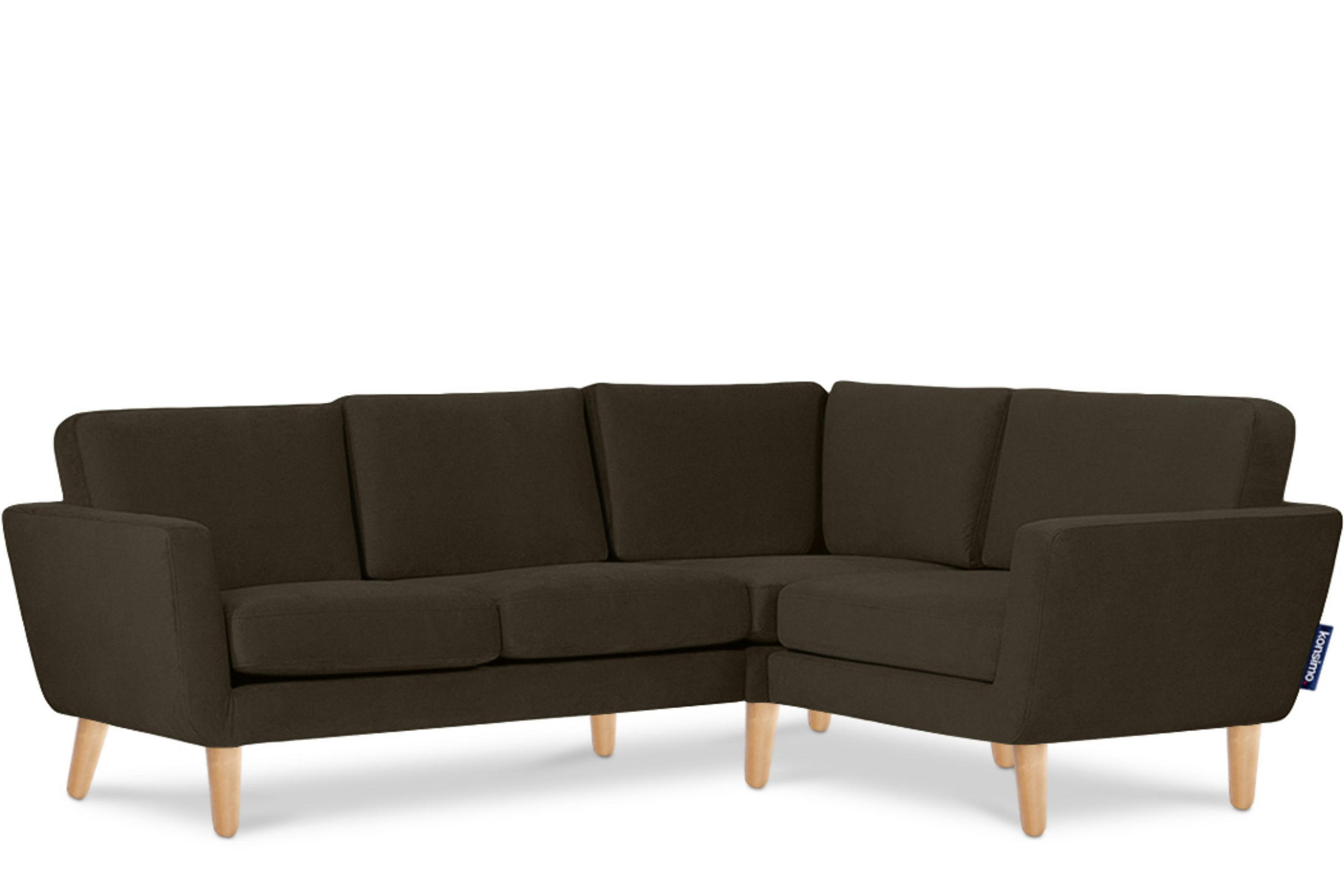 ECKSOFA-RECHTS TAGIO 3/4 Sitzer, braun - Braun, Buchenholz/Textil (220/181cm) - KONSIMO®