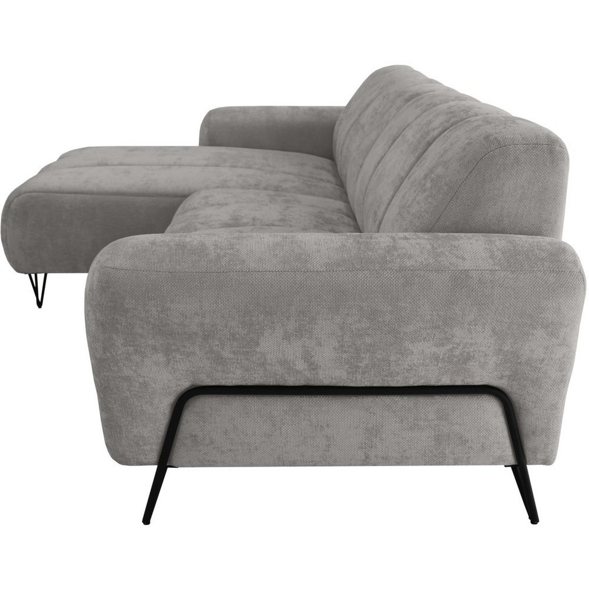 ECKSOFA Volare Mini ohne Schlaffunktion hellgrau, links, Storm-Stoff - Hellgrau/Schwarz, Textil/Metall (256/165cm) - Beautysofa