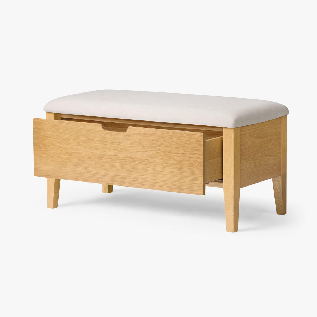 BANK Oslo 90 cm - Beige, Holz (90/42/41.7cm) - WOODEK