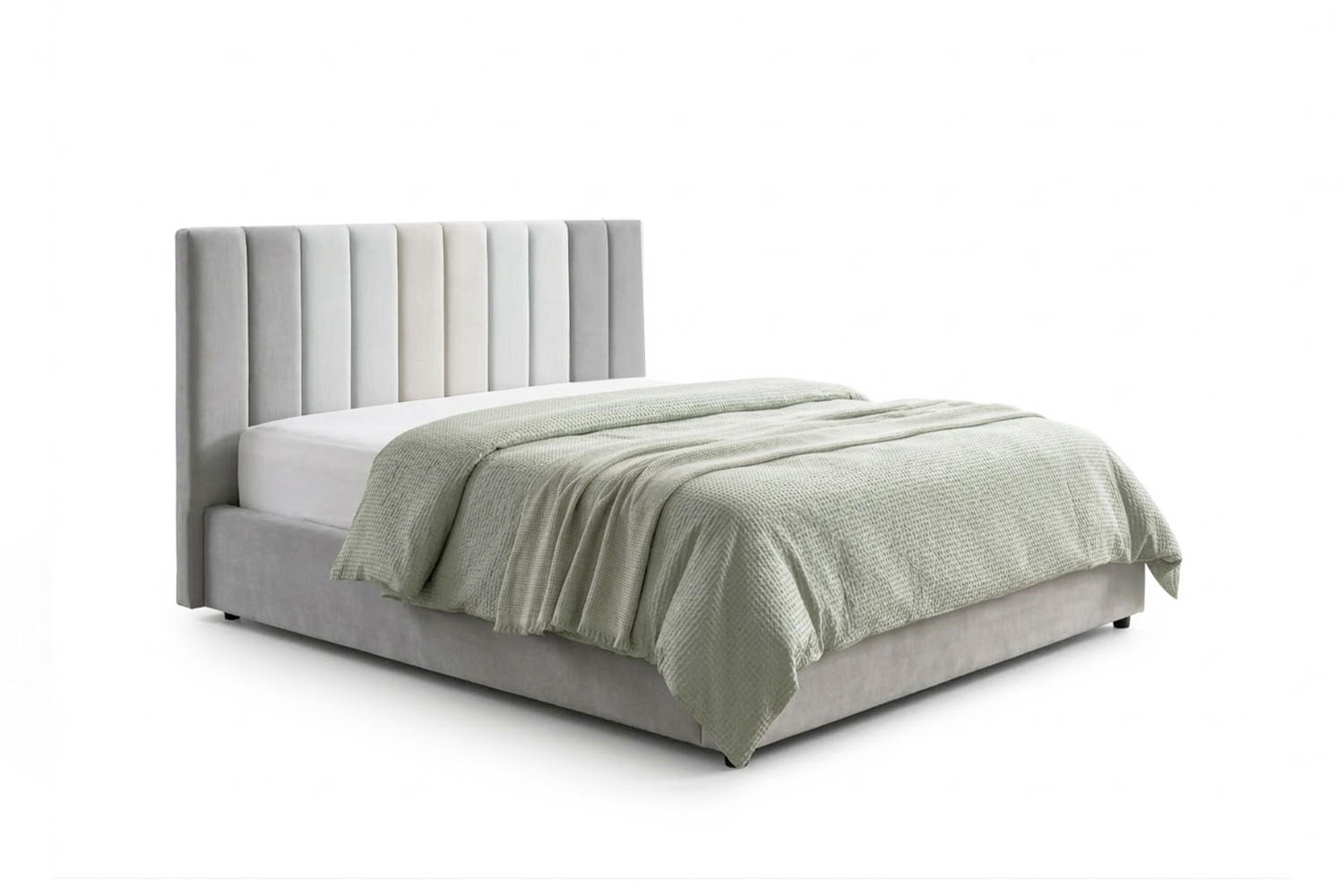 POLSTERBETT CATTURA Grau Velvet - Grau, Textil (180/200cm) - KAWOLA