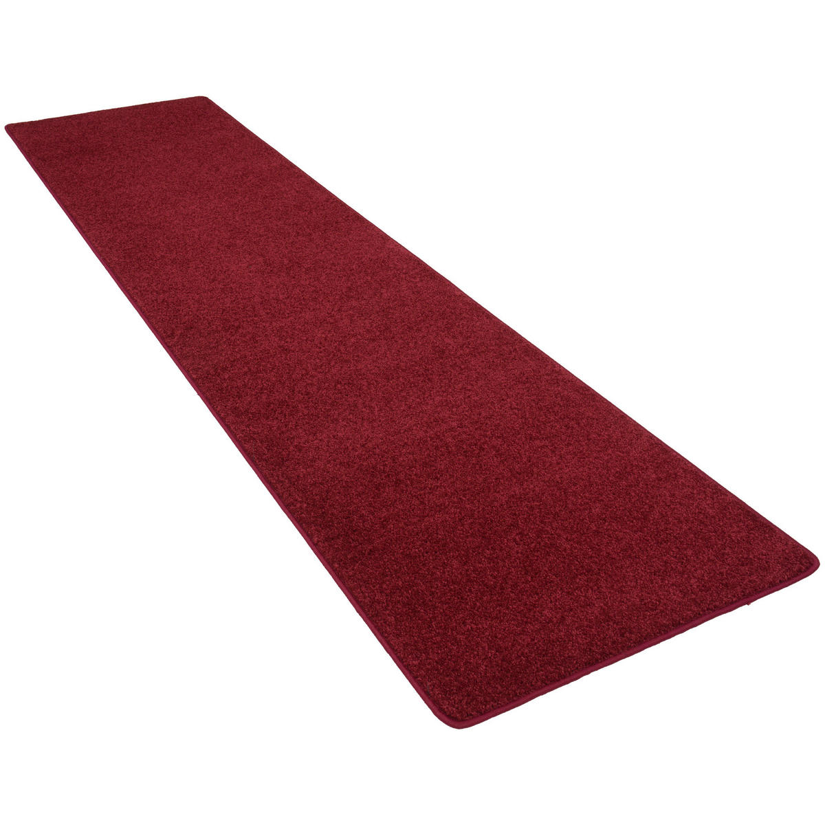 HOCHFLOR VELOURS TEPPICH LÄUFER MONA - Weinrot, Textil (80/320cm) - Snapstyle
