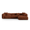 ECKSOFA modular rechts Martina aus Cord ziegelrot 3 Sitzplätze - Orange, Textil (176/332cm) - Micadoni