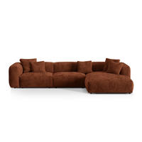 ECKSOFA modular rechts Martina aus Cord ziegelrot 3 Sitzplätze - Orange, Textil (176/332cm) - Micadoni