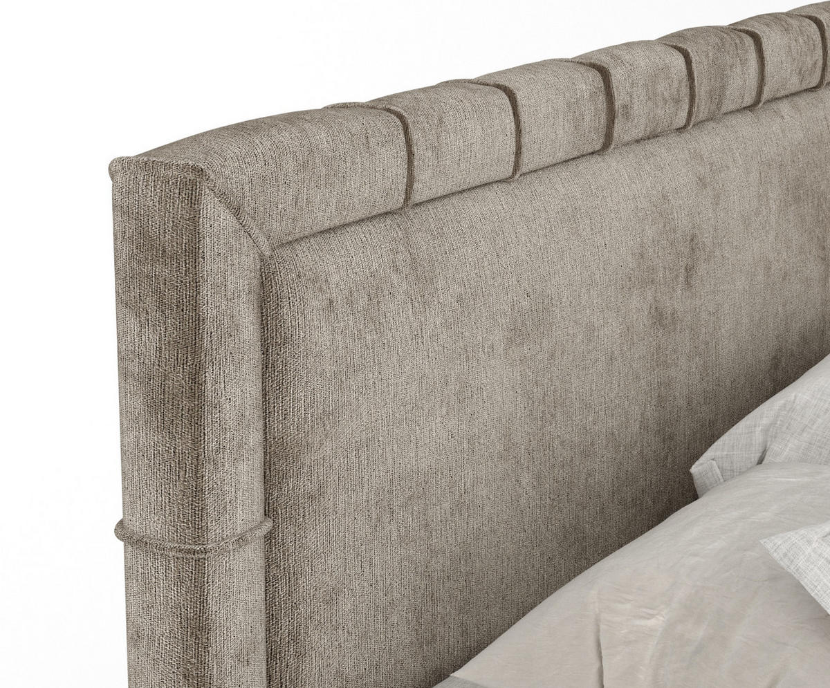 BOXBETT Monpelli Beige 180/200 cm mit Matratze und Topper - Beige/Schwarz, Holz/Holzwerkstoff (180/200cm) - Maison de Reve
