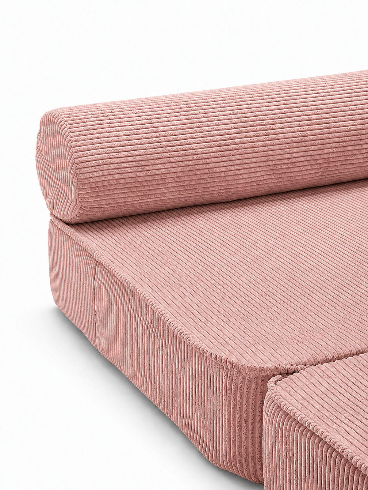 SCHLAFSESSEL ausklappbar, modularer Bodensessel mit Rückenrolle in Rosa - Pink, Textil (80/62/95cm) - SURB
