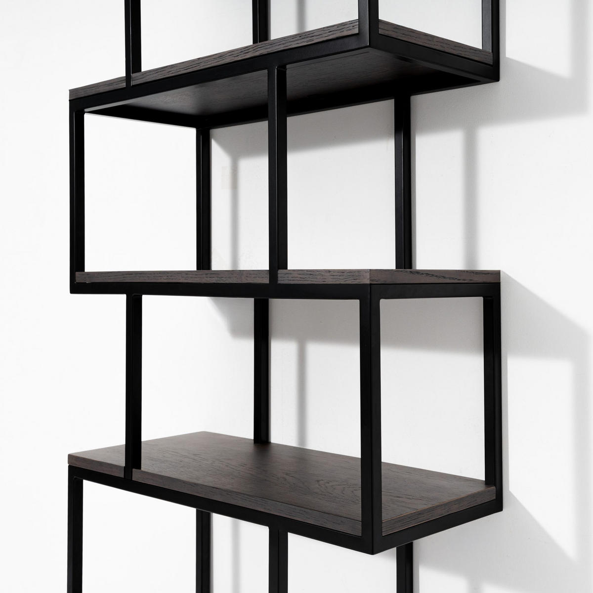 BÜCHERREGAL Wooden, Eiche Espresso, Metall Schwarz - Braun, Holz (70/179/30cm) - WOODEK