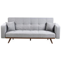 SCHLAFSOFA 3-Sitzer Grau Hjulby - Grau, Textil (220/90/82cm) - Beliani
