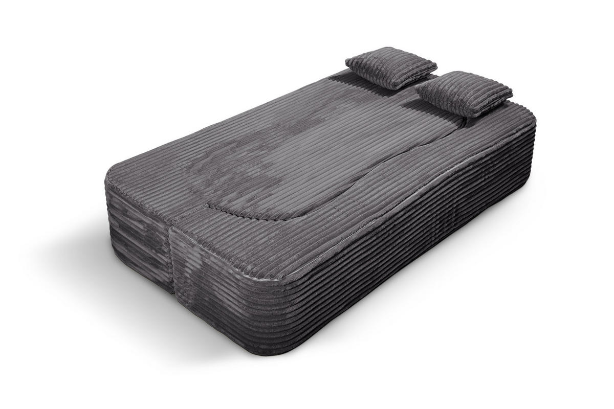 SCHLAFSOFA MYFOAM, Sofa mit Schlaffunktion, Farbe: Grau, Cordstoff - Grau, Textil (200/80/72cm) - Storez24