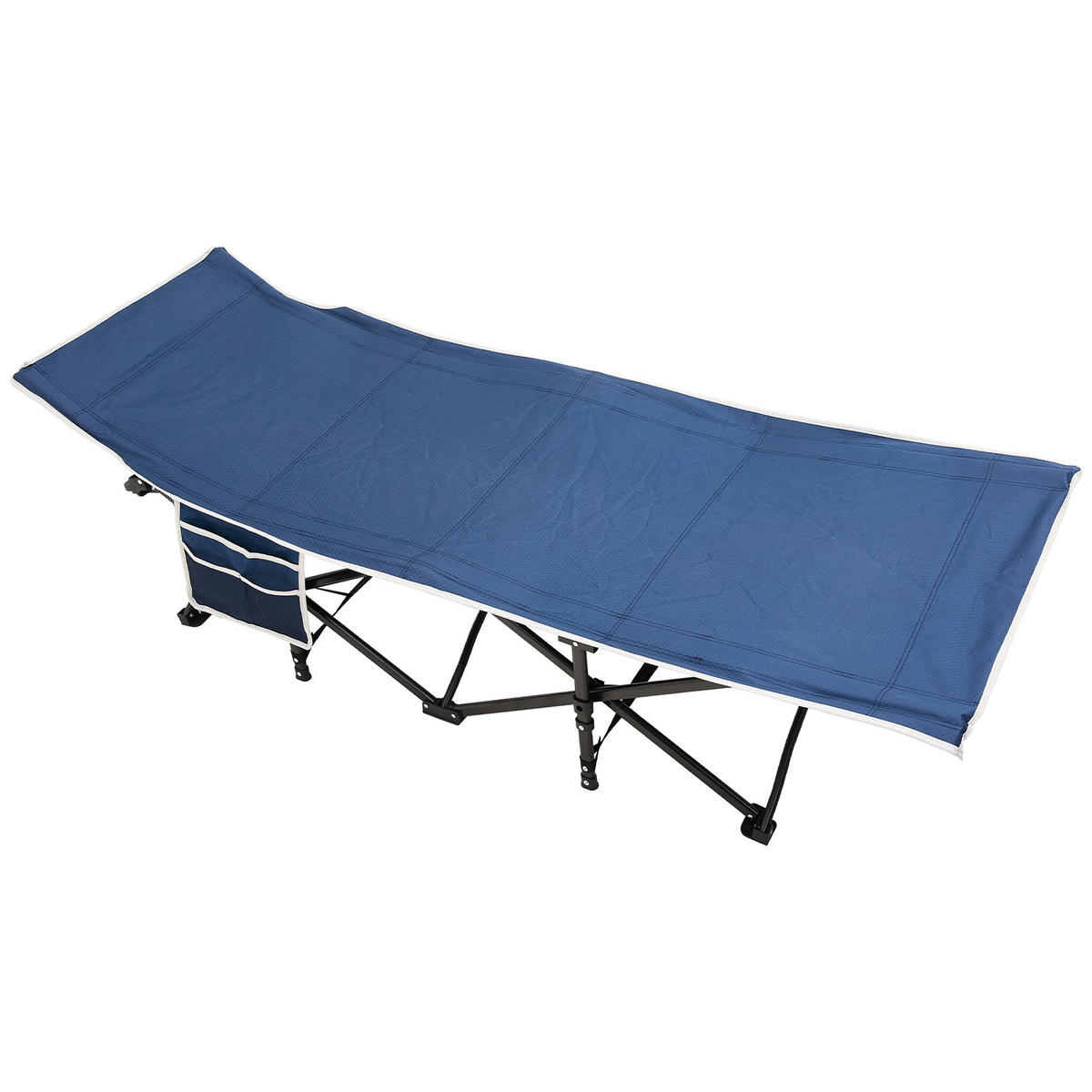 CAMPINGBETT Feldbett für Camping und Mittagspause in Schwarz Klappbar Platzsparend Robust und Langlebig 190 x 71 x 37 cm 6,78 kg - Blau, Metall - Livingandhome