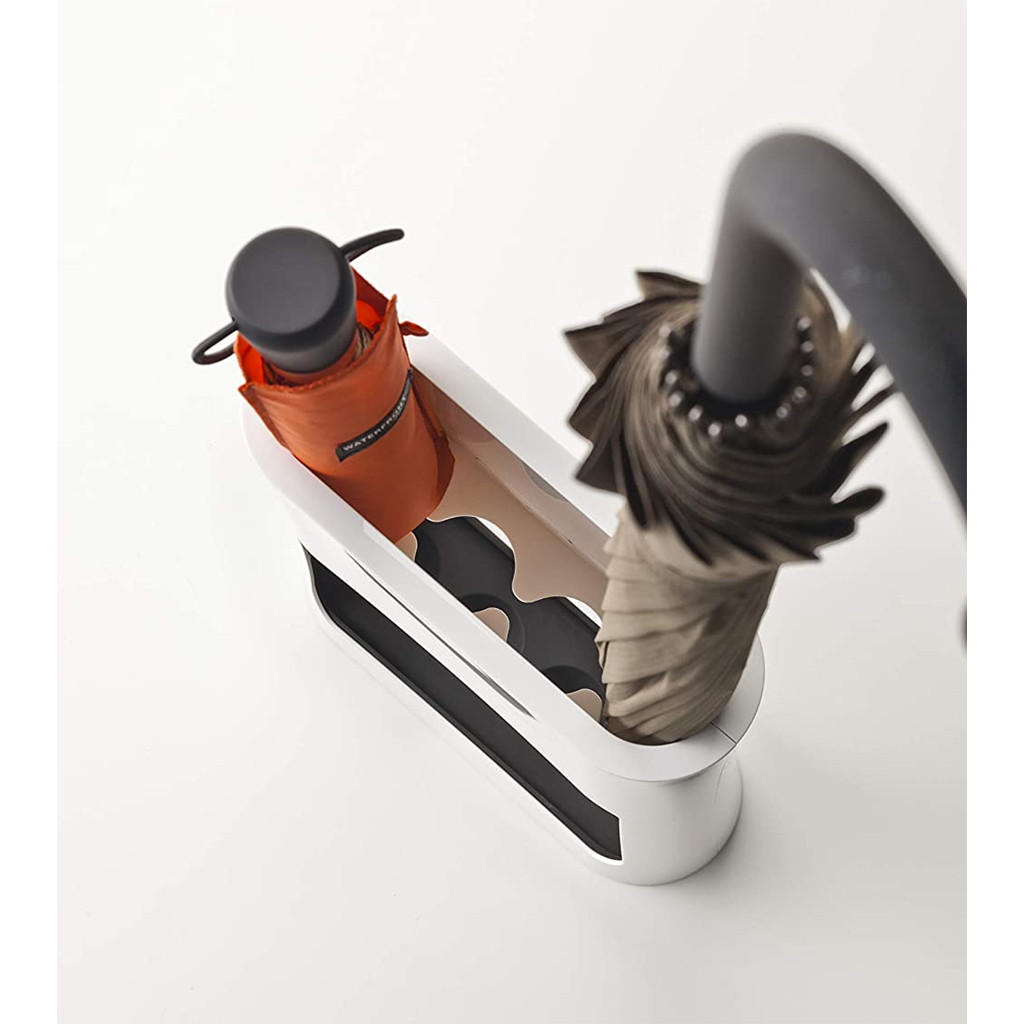 SCHIRMSTÄNDER Ovaler 6979 Weiß Plastik 28/20.8/7.6 cm - Weiß, Kunststoff (20.8/28/7.6cm) - Yamazaki