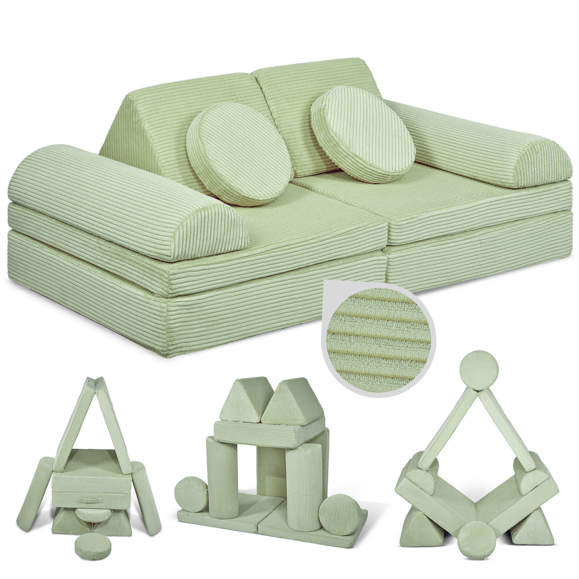 Linodino Spielsofa Grün 150x55x66 cm