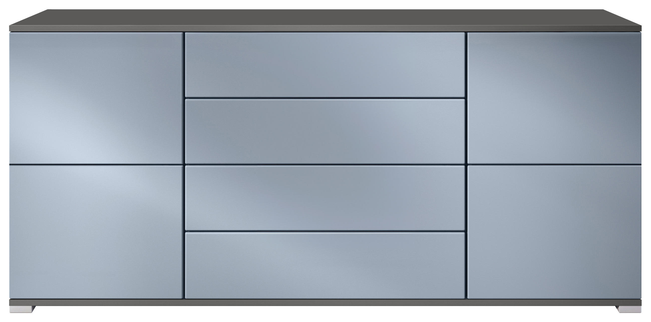 SIDEBOARD Rova Denim matt - Pastellblau, Holzwerkstoff (166.5/75.5/35cm) - Vladon