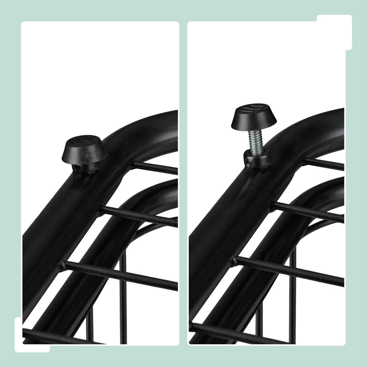 STOJAN na lopty - čierna, kov (60/116/23.5cm) - Relaxdays