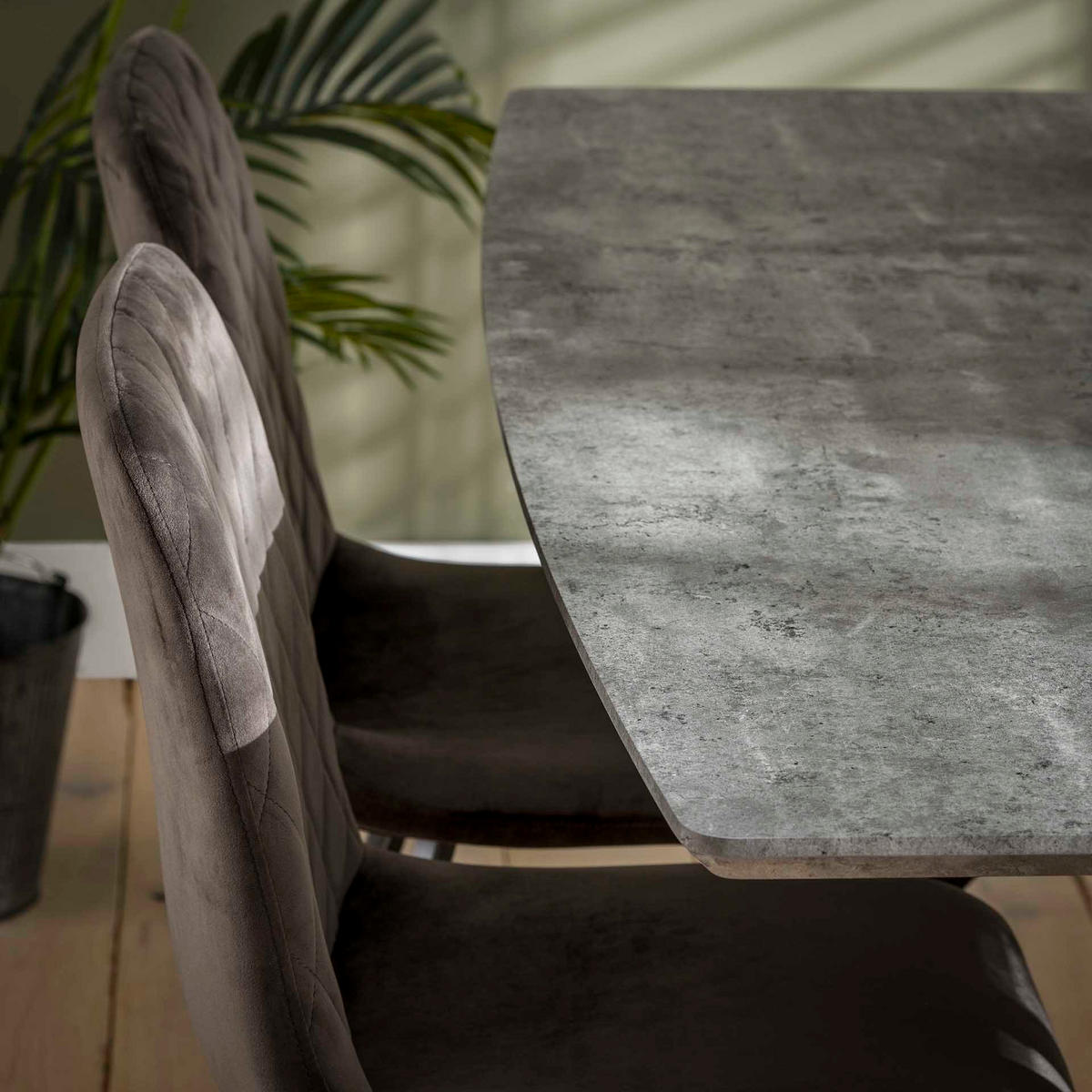 ESSTISCH Netob Grau 160/90/76 cm - Grau, Holz (160/90/76cm) - Hoyz Collection