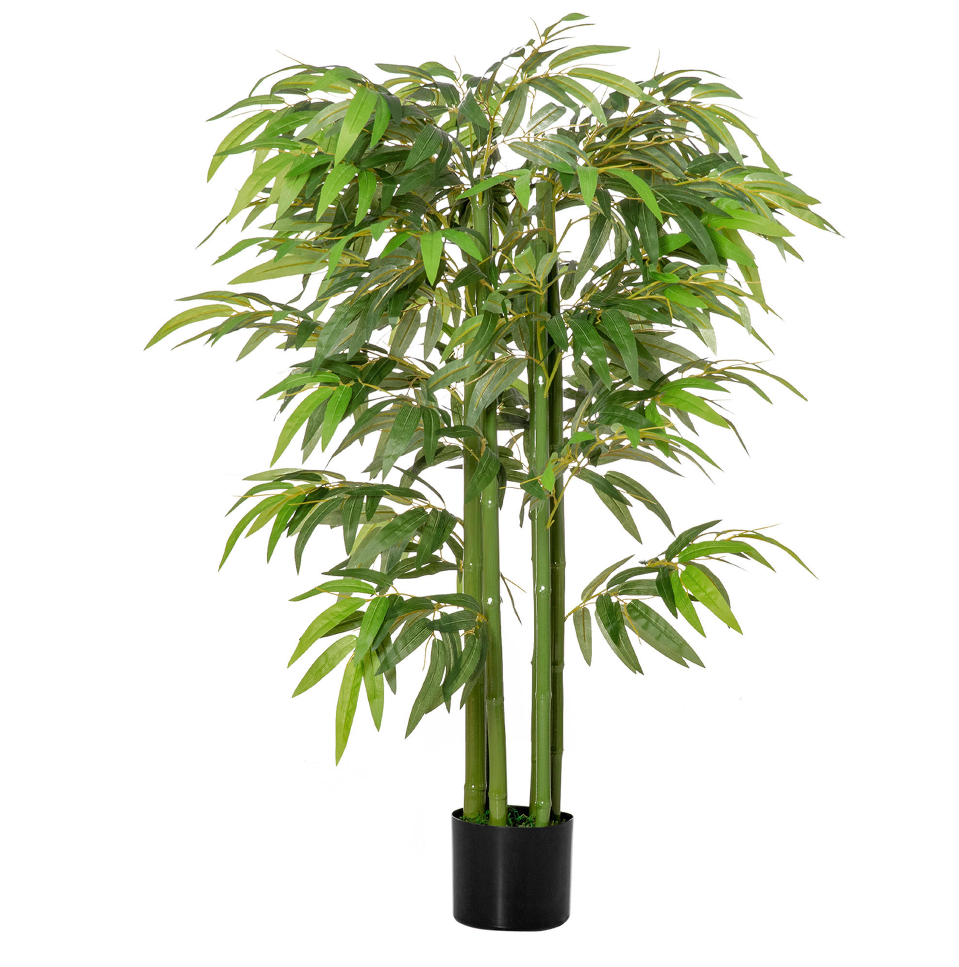 KUNSTPFLANZEN Bambusbaum 17/17/140 cm grün aus Kunststoff mit Topf - Grün, Kunststoff (140cm) - OKWISH