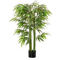 KUNSTPFLANZEN Bambusbaum 17/17/140 cm grün aus Kunststoff mit Topf - Grün, Kunststoff (140cm) - OKWISH