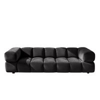 SOFA 4-Sitzer, Couch, Veloursstoff Bluvel, Schwarz, Averro - Schwarz, Holz (280/70/96cm) - Kaiser Möbel