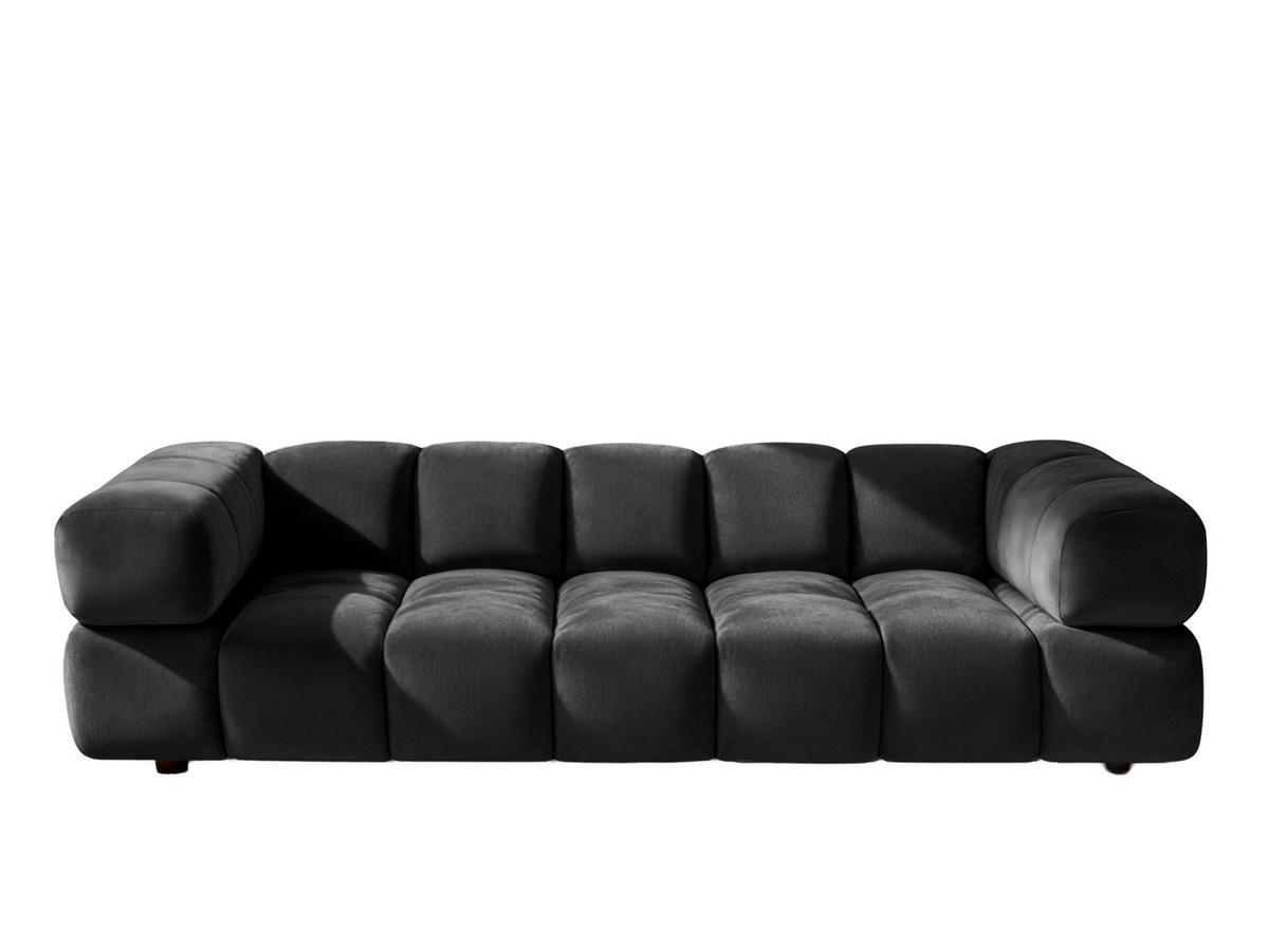 SOFA 4-Sitzer, Couch, Veloursstoff Bluvel, Schwarz, Averro - Schwarz, Holz (280/70/96cm) - Kaiser Möbel