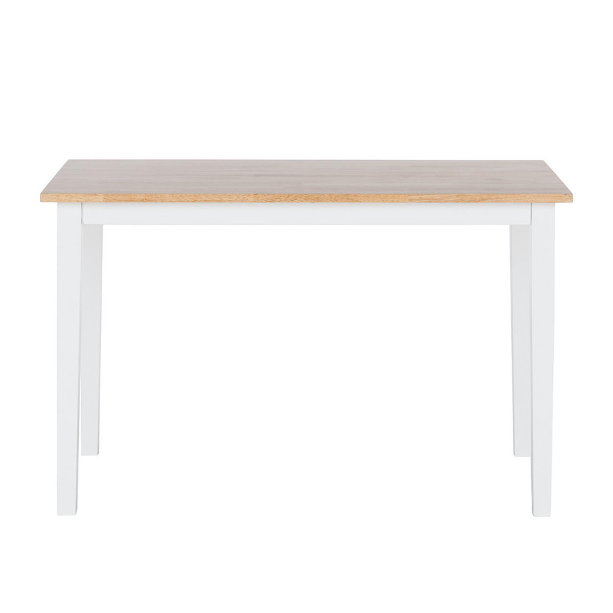 ESSTISCH - Gummibaum teilmassiv - Gummibaum / Weiß - Braun, Holz/Holzwerkstoff (75/120/74cm) - home24