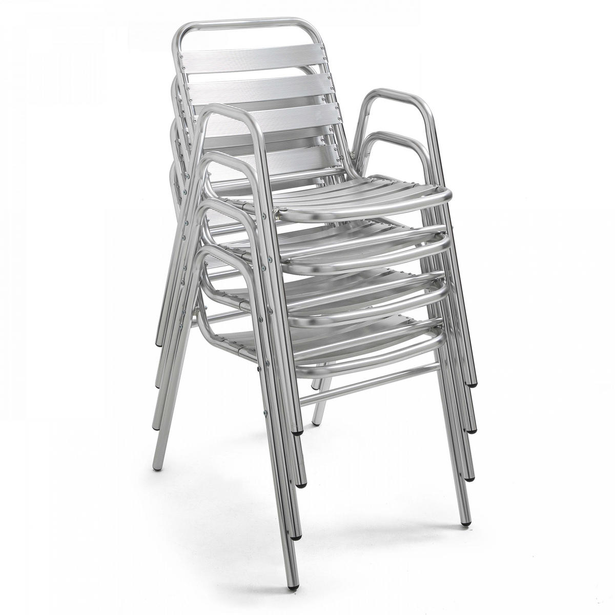 GARTENSTUHL, Grau - Silberfarben, Metall (48/75/61cm) - Oviala