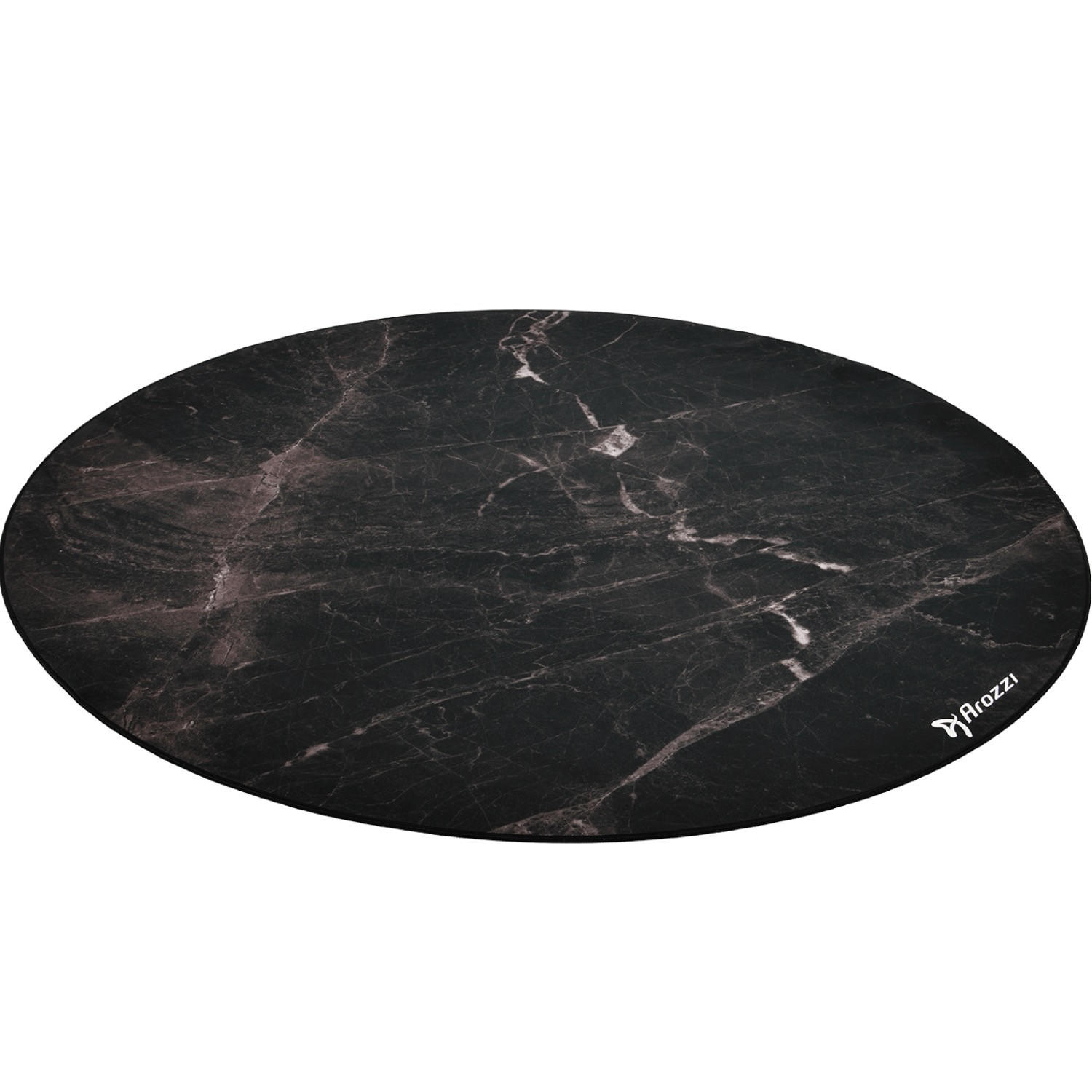 BODENSCHUTZMATTEN Zona Runden 121 cm Schwarzer Marmor - Schwarz, Textil (121/121cm) - Arozzi