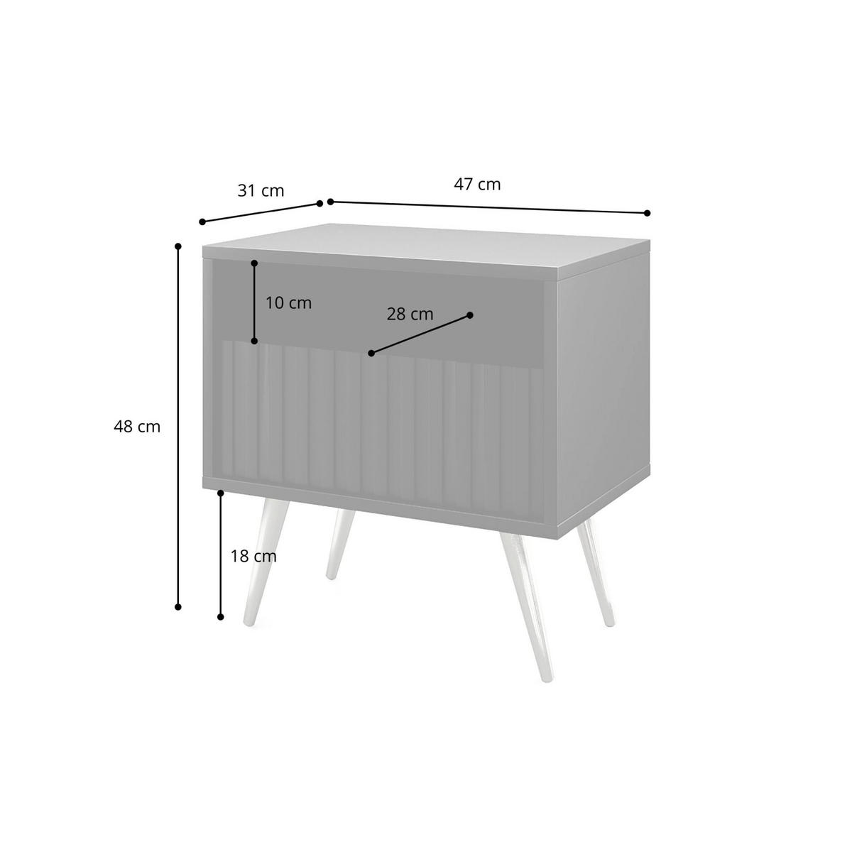 NACHTSCHRANK Bello Schwarz / Wotan-Eiche 47 cm - Schwarz, Holzwerkstoff/Metall (47/48/31.3cm) - Selsey