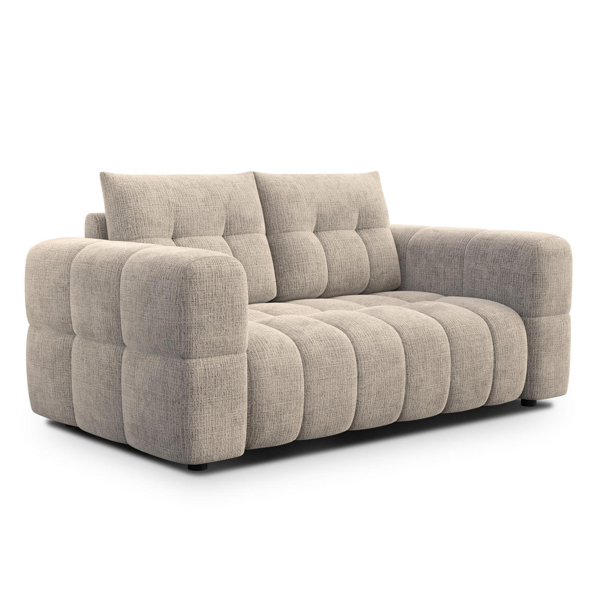 SOFA CLOUDI 2-Sitzer, beige - Beige/Schwarz, Holz/Textil (181/89/104cm) - Courtois Laville