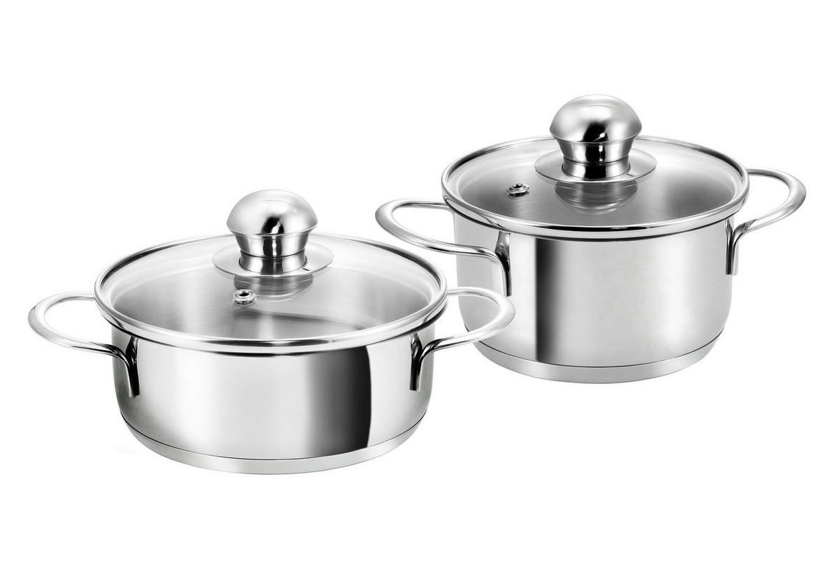 TOPFSET Parvus, Edelstahl, Induktion, 2-teilig, 12 + 14 cm - Edelstahlfarben, Metall - KOPF