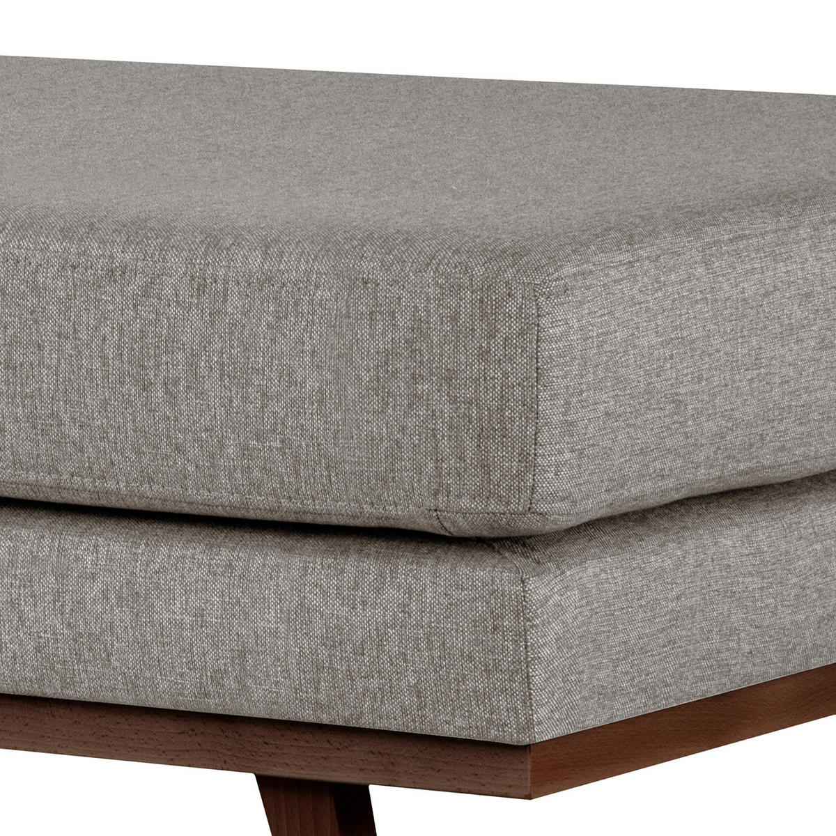 POLSTERHOCKER - Graubraun/Buchefarben, Buchenholz/Textil (85/43/60cm) - home24