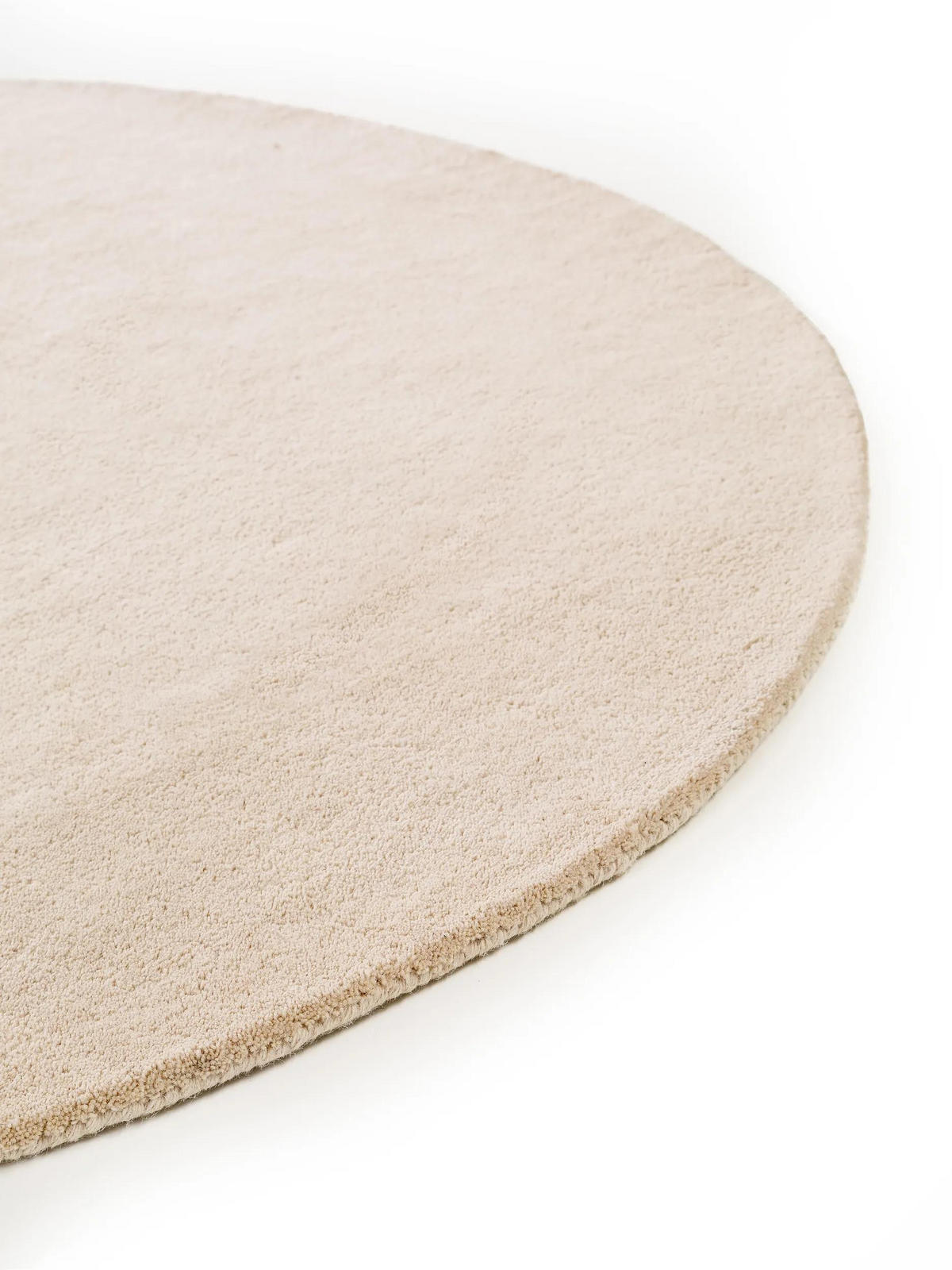 WOLLTEPPICH Bent Cream ø 150 cm rund - Creme, Textil (150/150cm) - benuta Nest