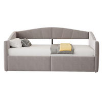 POLSTERBETT 90/200 cm Hellgrau aus Samtstoff mit Bettkasten - Hellgrau, Textil (90/200cm) - OKMYHOME