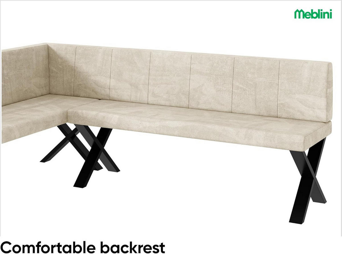 ECKBANK PETER_X - Creme, Textil (142/196cm) - Meblini