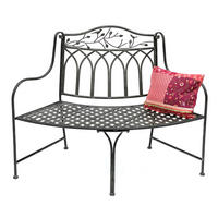 GARTENBANK Halbrund aus Metall Braun 125 cm 96002 - Braun, Metall (125/96.5/66cm) - DanDiBo