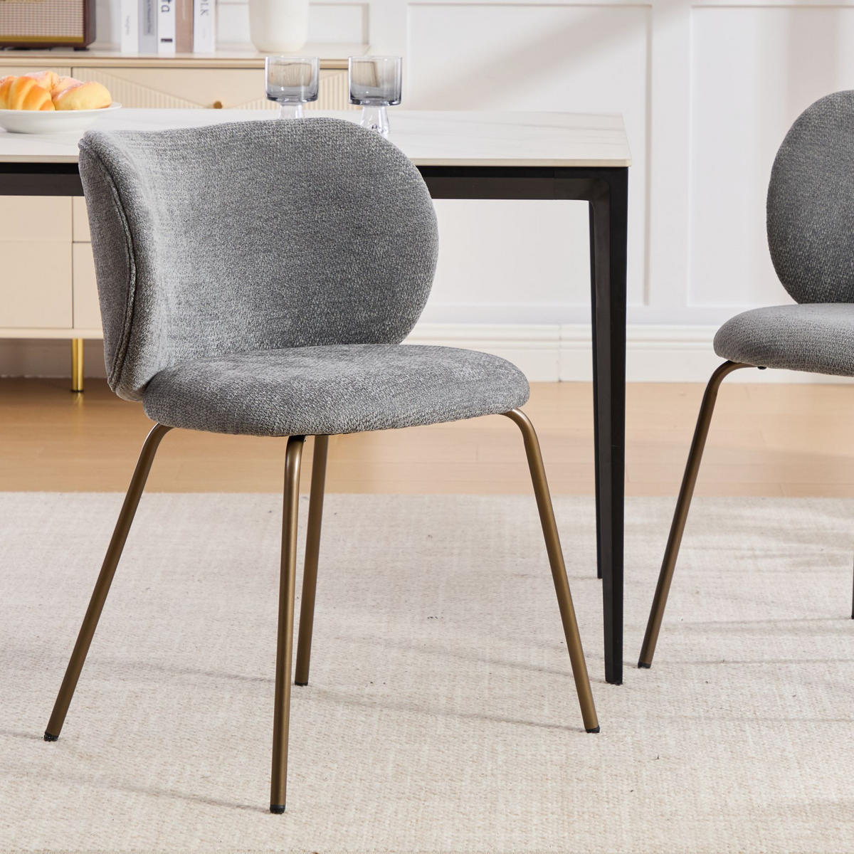 STUHL DE-36344 mit Bronzemetallbeinen Grau - Grau, Metall (52/80/46.5cm) - ComfortXL
