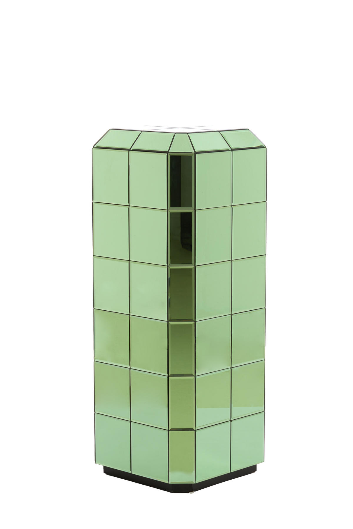 BLUMENSÄULE Luciano Grün 40/40/100 cm - Grün, Glas (40/40/100cm) - Light & Living