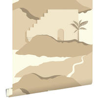 TAPETE Mediterrane Häuser 50 x 900 cm - Beige, Papier (50/900cm) - ESTAhome