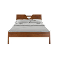 MASSIVHOLZBETT Wolomin in Nussbaumfarbe, Buche-lackiert, 180x200 - Walnussfarben, Holz/Buchenholz (180/200cm) - Visby