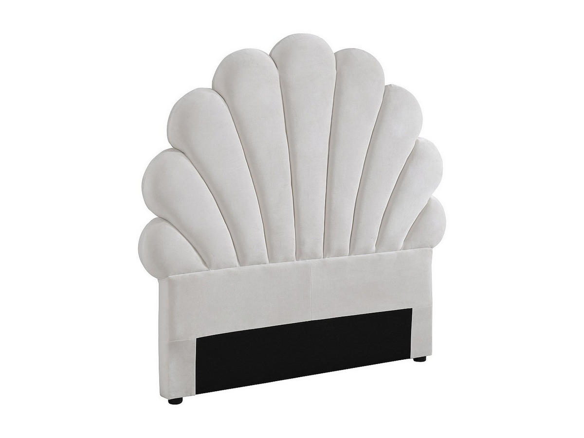 MUSCHELKOPFTEIL - 90 cm - Samt - Weiß - MOANA - Weiß, Textil (117/114.5/8cm) - Vente-Unique