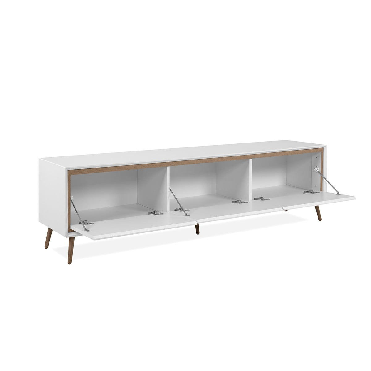 TV-MÖBEL mit 3 Klappen - Arona - 175/38/50 cm - Weiß/Eiche Artisan, Holzwerkstoff (38/50/175cm) - Calicosy