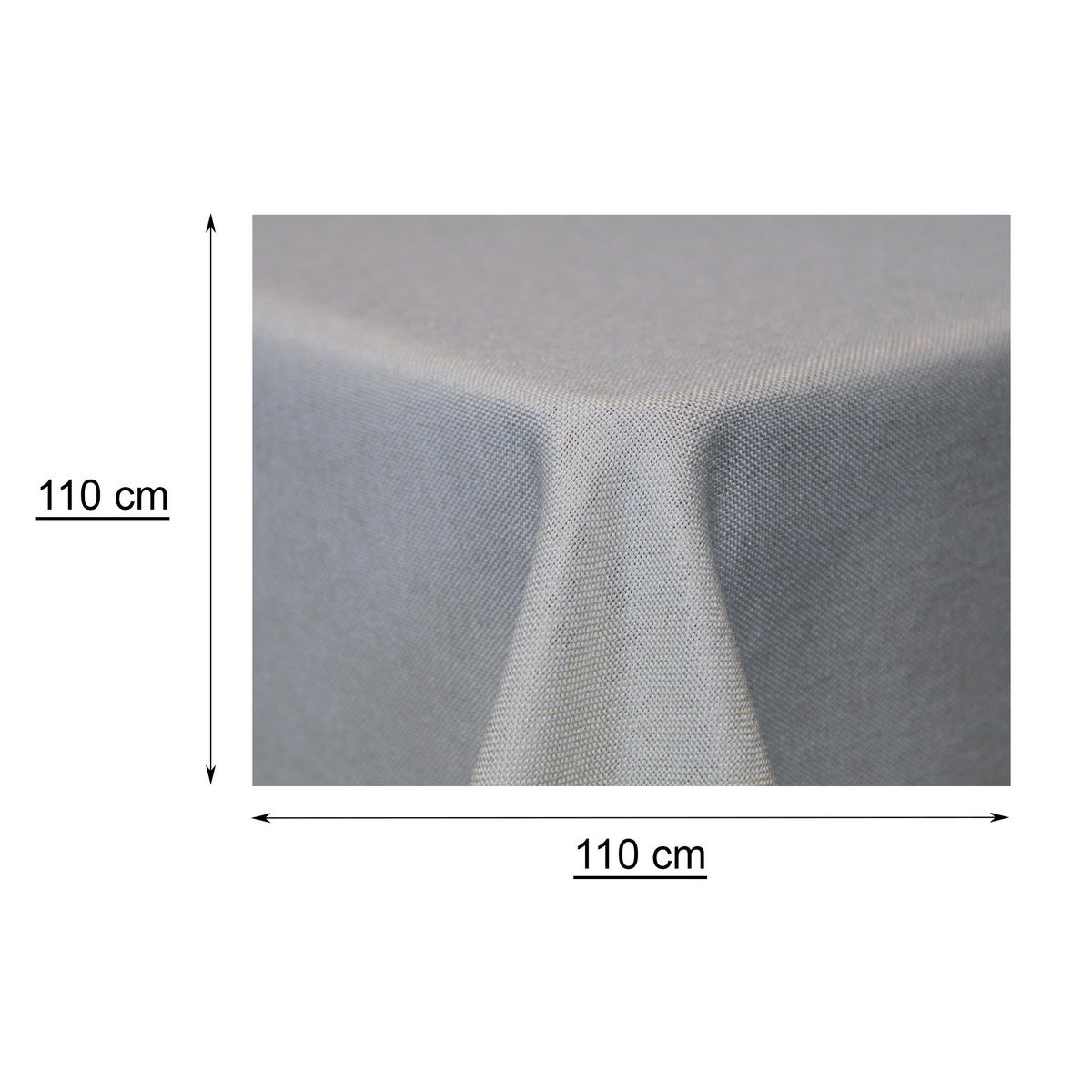 TISCHDECKE Leinenoptik 110/110 cm eckig Silber - Silberfarben, Kunststoff (110/110cm) - TiborTex