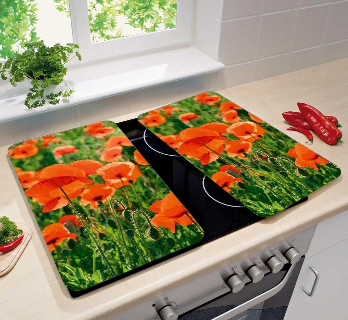 GLASSCHUTZPLATTEN für den Herd Pole Maku 0,5/30/52 cm - Multicolor, Glas (30/52/0.5cm) - Wenko