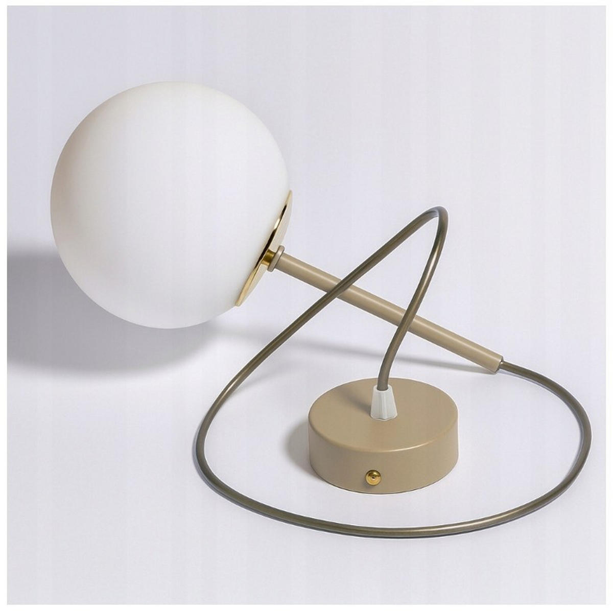 PENDELLEUCHTE ECRU II - Beige/Goldfarben, Glas/Metall (14/14/100cm) - kiki design