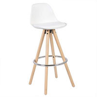BARHOCKER Kunstleder, Holzgestell, Weiß - Eichefarben/Weiß, Holz/Kunststoff (38.5/96.5/38.5cm) - Woltu