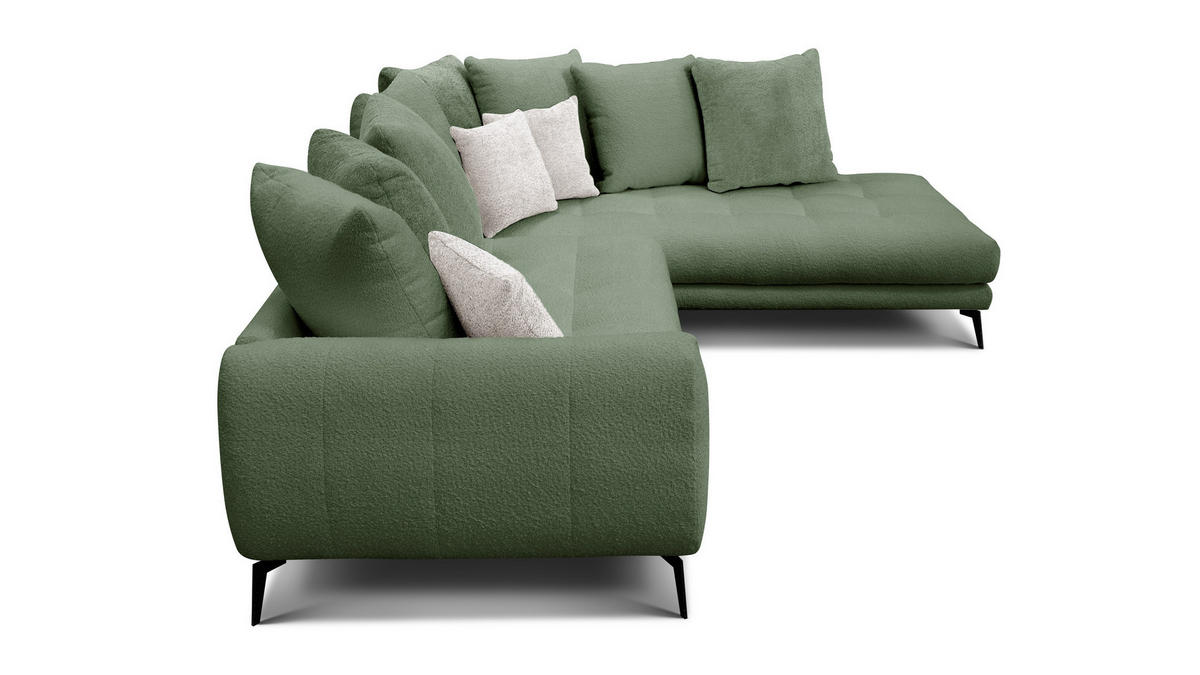 ECKSOFA CALME 5-Sitzer, olive - Olivgrün, Holz/Textil (294/229cm) - Courtois Laville