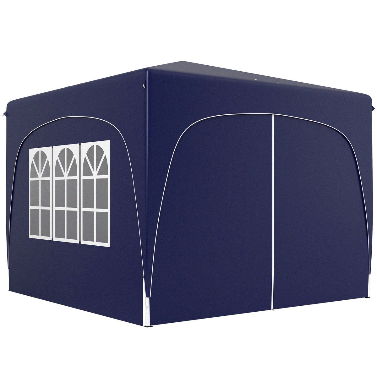 FALTPAVILLON, 3x3m, UPF50+ Seitenwände, höhenverstellbar, Tragetasche, Dunkelblau - Multicolor, Metall (300/273/300cm) - FORIOUS