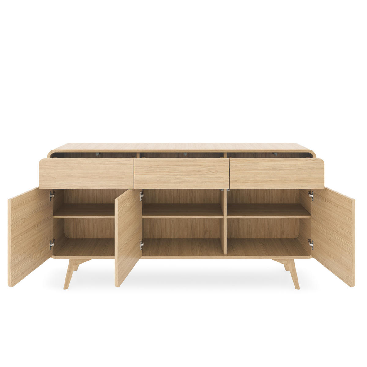 SIDEBOARD CORNWALL KOM2 Abgerundeter Korpus Eiche Eiche - Eichefarben/Braun, Holz/Holzwerkstoff (160/84/39cm) - Komodee