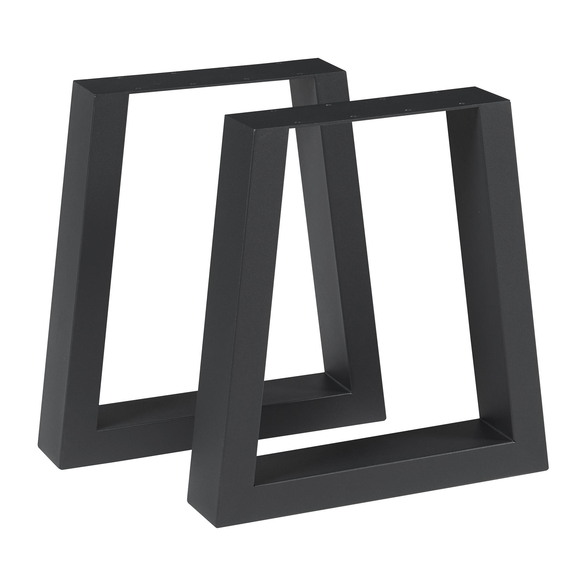 TISCHGESTELL-SET 2 TLG. Marstal - Schwarz, Metall (40/42/8cm) - [en.casa]